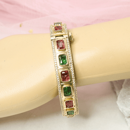 SUHANA MOISSANITE KADA - RED & GREEN