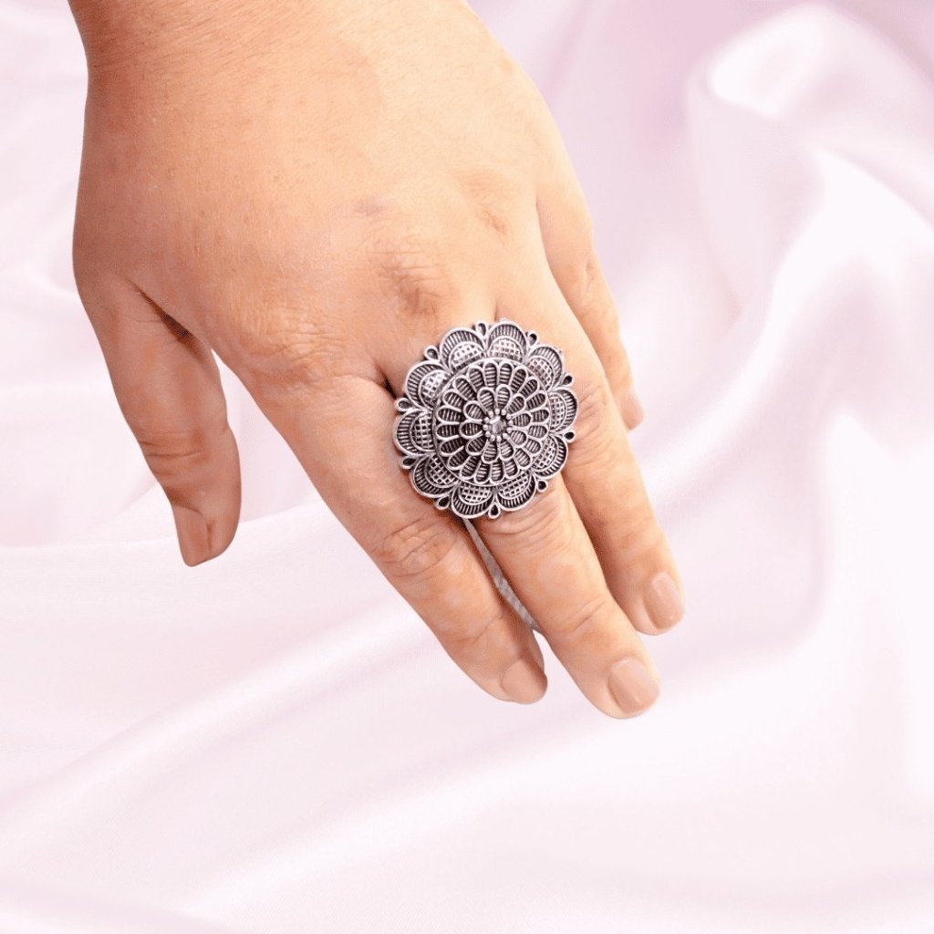 Swasti statement ring flower