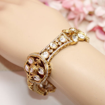 TRADITIONAL STONE & ZIRCON WITH CUTWORK KADA - RED
