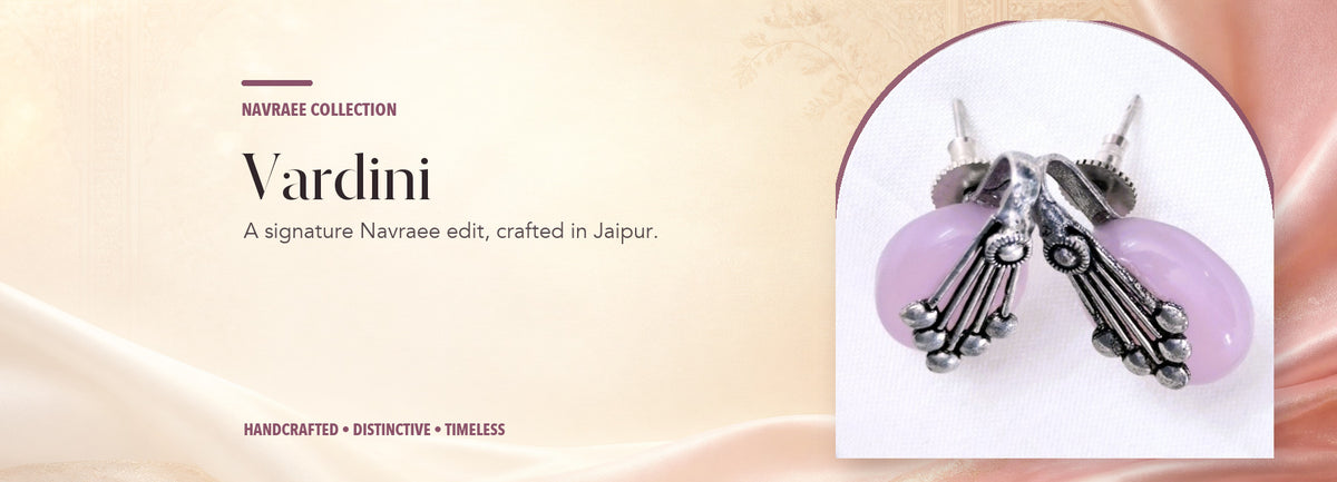 Vardini collection header banner featuring Vardini Stone Pendant Set-Pink