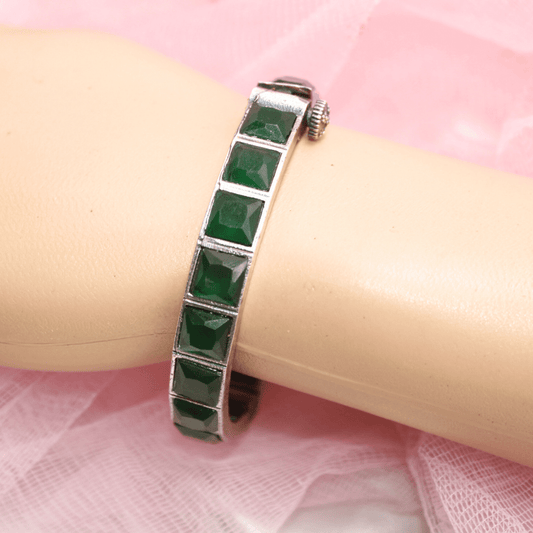 VINTAGE LOOK NAGINA KADA - green( Set of 2 bangles)