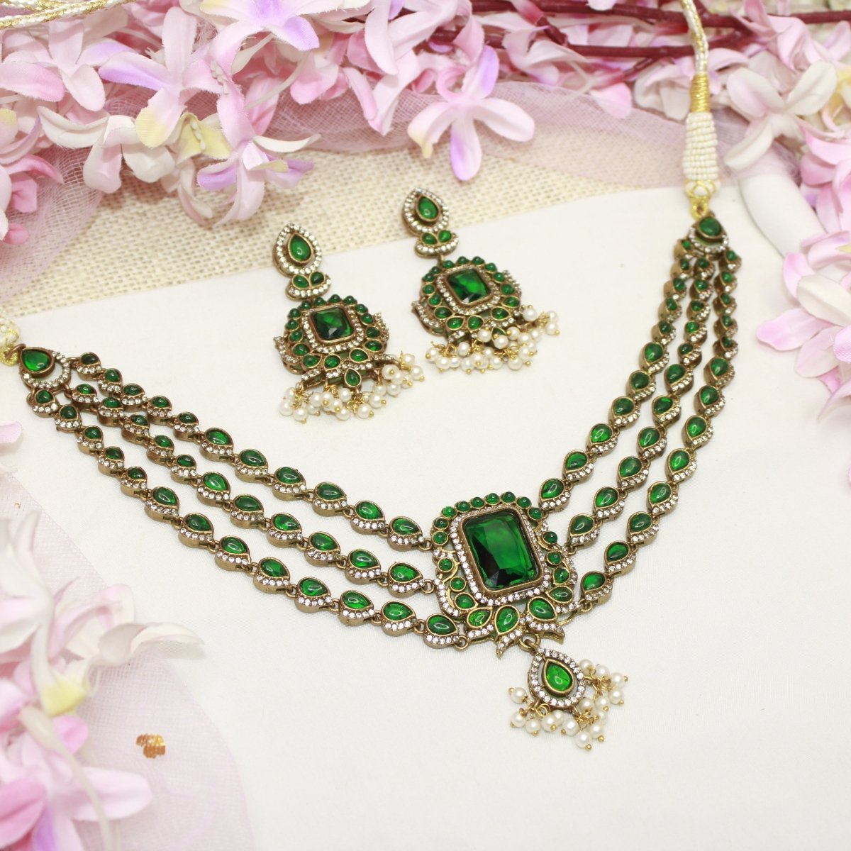 ZHALRA TEEN LADI CHOKER - GREEN