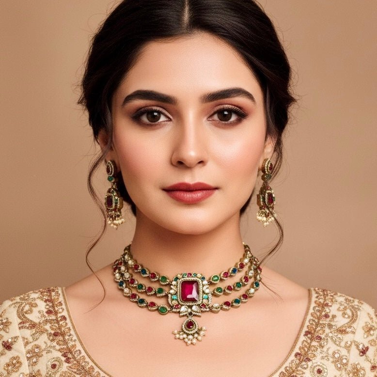 ZHALRA TEEN LADI CHOKER-NAVRATNA