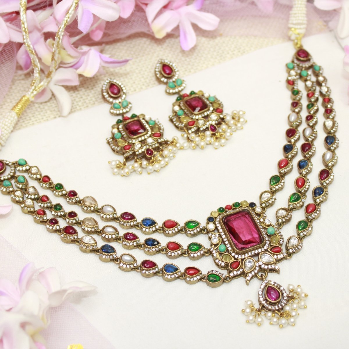ZHALRA TEEN LADI CHOKER - NAVRATNA