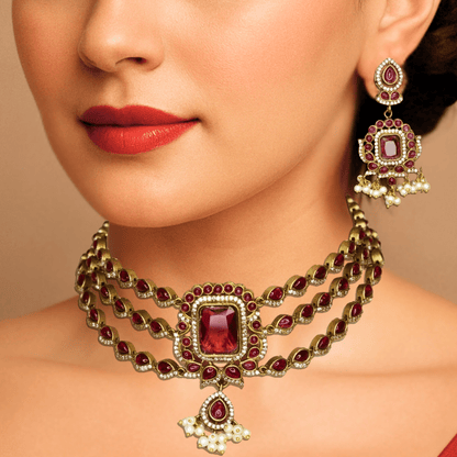 ZHALRA TEEN LADI CHOKER - RED