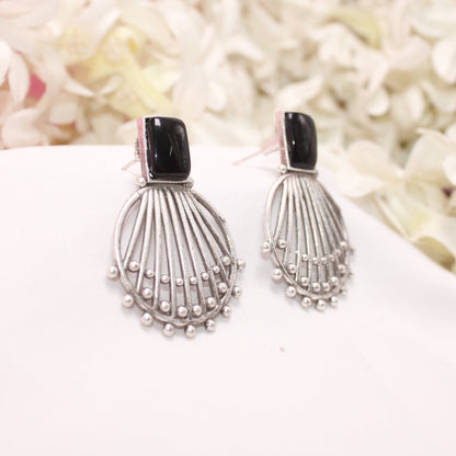 ZIVA MONALISA STONE EARRING-BLACK