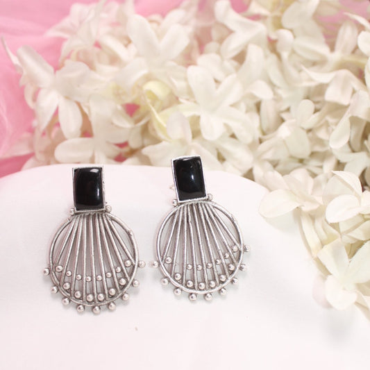 ZIVA MONALISA STONE EARRING - BLACK