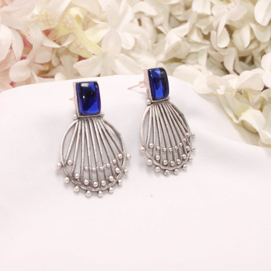 ZIVA MONALISA STONE EARRING - BLUE