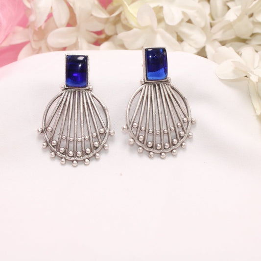 ZIVA MONALISA STONE EARRING - BLUE