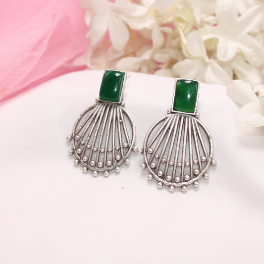 ZIVA MONALISA STONE EARRING - GREEN