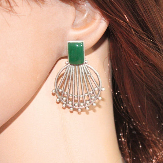 ZIVA MONALISA STONE EARRING - GREEN