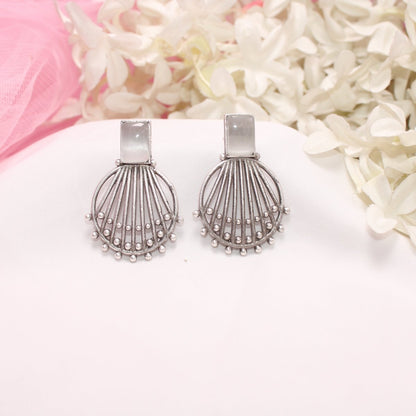 ZIVA MONALISA STONE EARRING - GREY