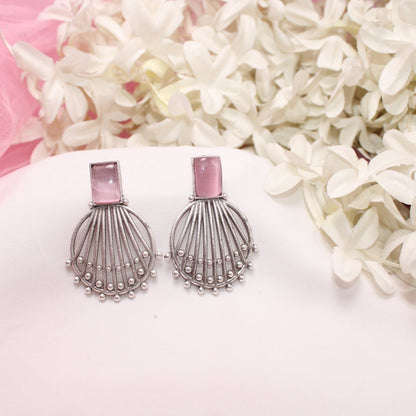 ZIVA MONALISA STONE EARRING-PINK