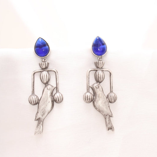 AMBER BIRD DANGLER - BLUE