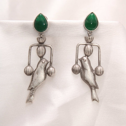 AMBER BIRD DANGLER - GREEN