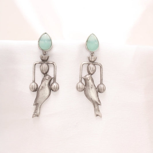 AMBER BIRD DANGLER - LIGHT TURQUOISE