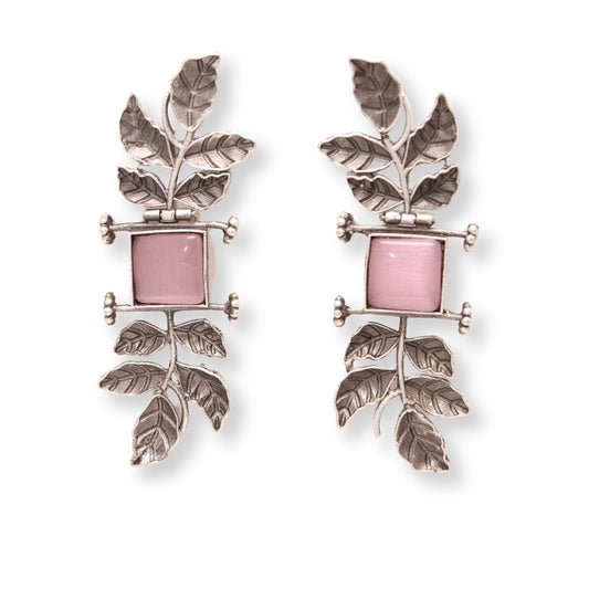 CREEPER LEAVES EARRINGS - PINK