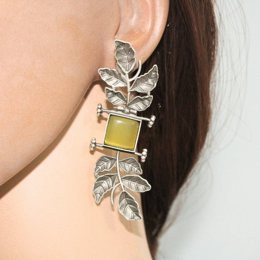 CREEPER LEAVES EARRINGS - YELLOW