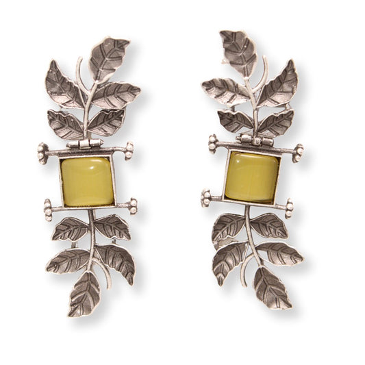 CREEPER LEAVES EARRINGS - YELLOW
