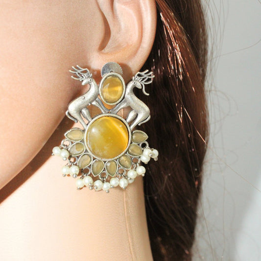 DEER PAIR NECKLACE SET - YELLOW