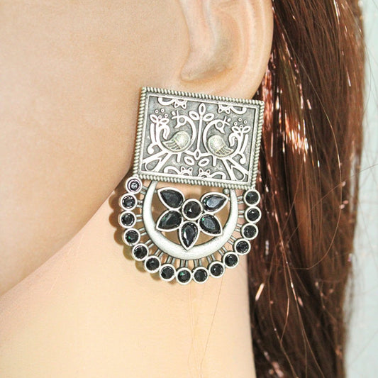 MOR JODA BIG STUD EARRING - BLACK