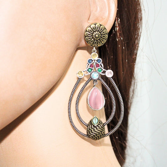 MULTI LAYER RING DUAL TONE DANGLER - MULTI