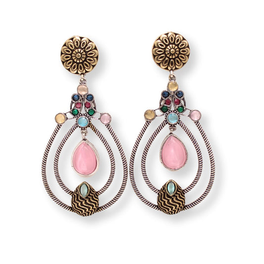 MULTI LAYER RING DUAL TONE DANGLER - MULTI