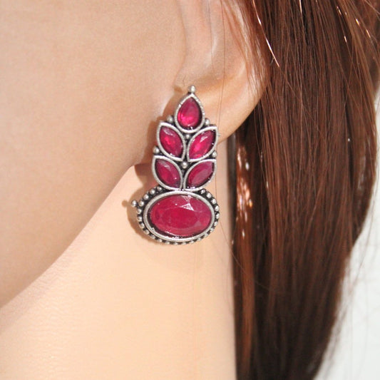 NAGINA LEAF STUD - MAROON