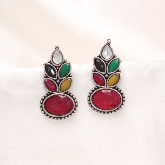 NAGINA LEAF STUD - MULTICOLOUR