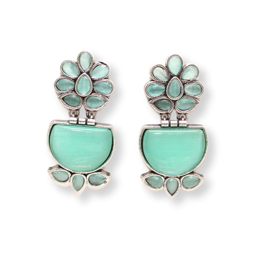 NAVRANG MULTI STONE STUD DANGLER - TURQUOISE