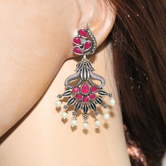 NAVRANG PANKHURI JHUMKA - MAROON