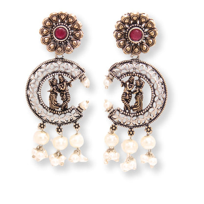 RADHA KRISHNA DUAL TONE JHUMKA - RED
