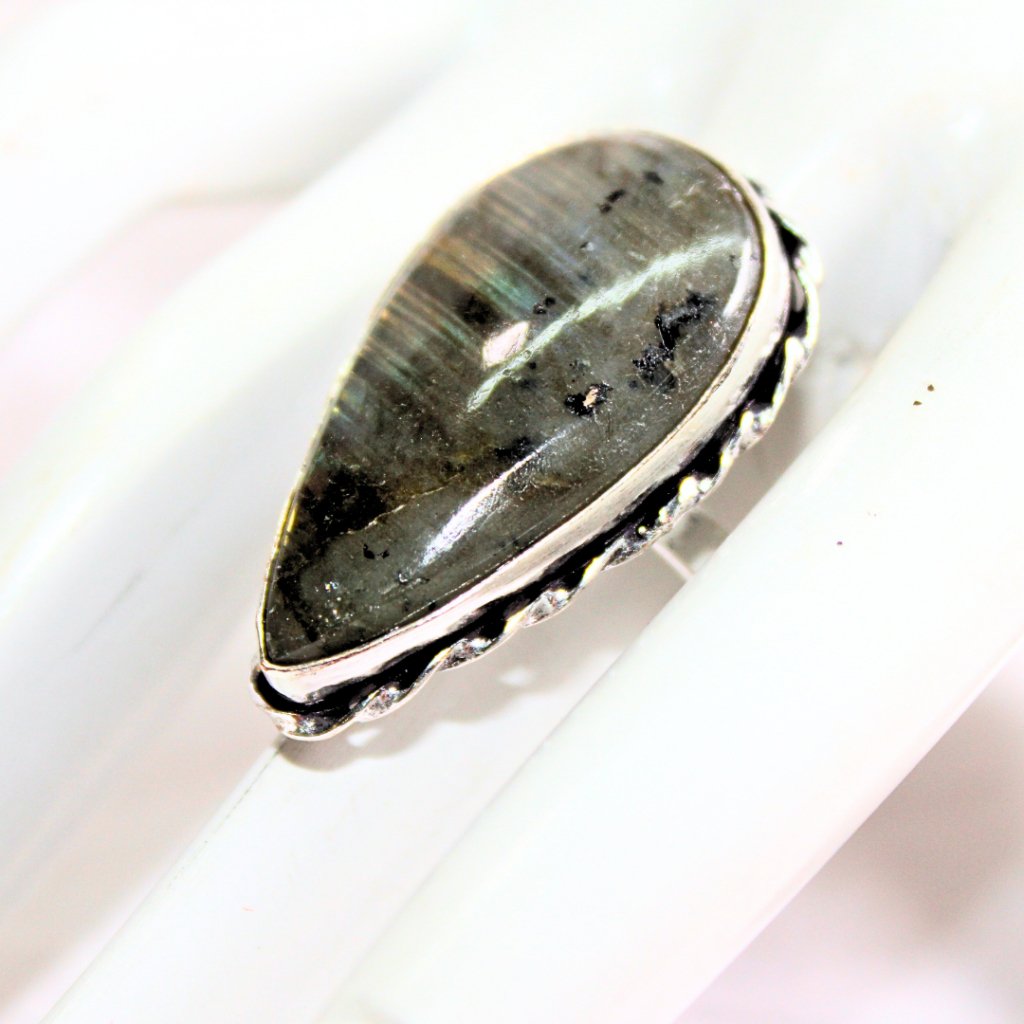 TEXTURED BIG STONE RING - GRANITE SHADE