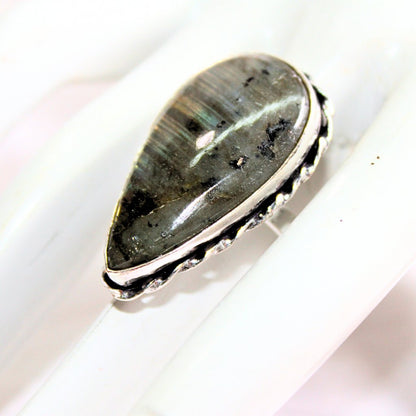 TEXTURED BIG STONE RING - GRANITE SHADE