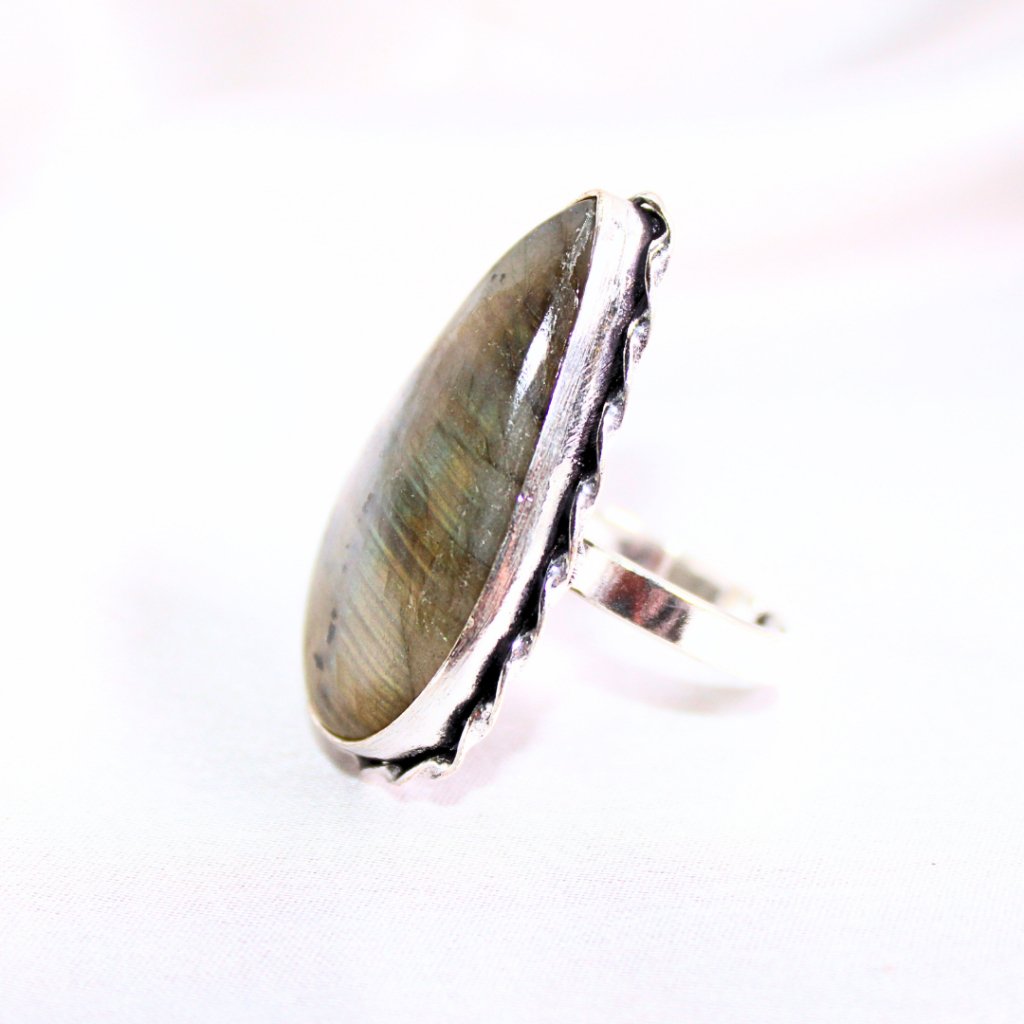 TEXTURED BIG STONE RING - GRANITE SHADE