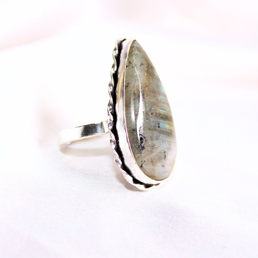 TEXTURED BIG STONE RING - GRANITE SHADE