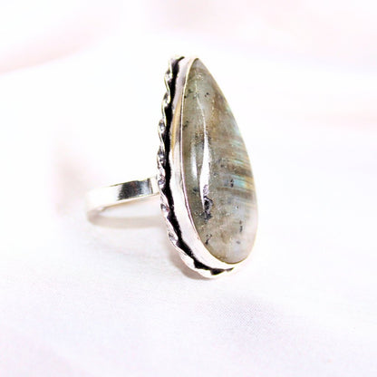 TEXTURED BIG STONE RING - GRANITE SHADE